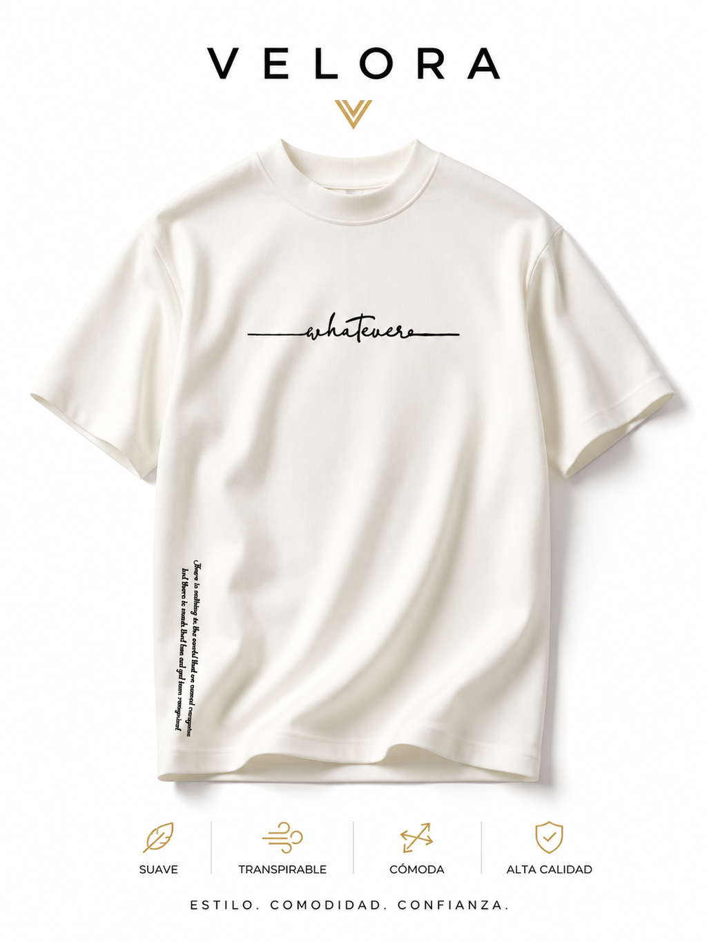 Camiseta Unisex de Algodón – Diseño Casual con Estampado de Letras, Cuello Redondo y Manga Corta