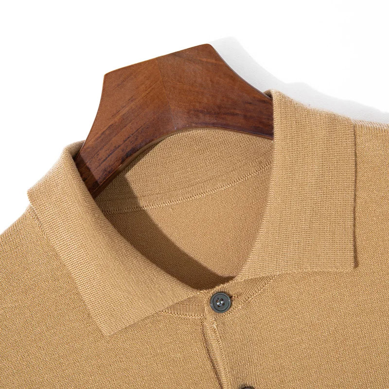 Velora™ Polo Knit Hombre | Suéter Ligero de Manga Corta con Cuello Polo
