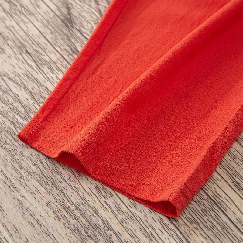 Pantalón Casual de Lino y Algodón para Mujer – Corte Holgado y Cintura Elástica