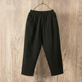 Pantalón Casual de Lino y Algodón para Mujer – Corte Holgado y Cintura Elástica