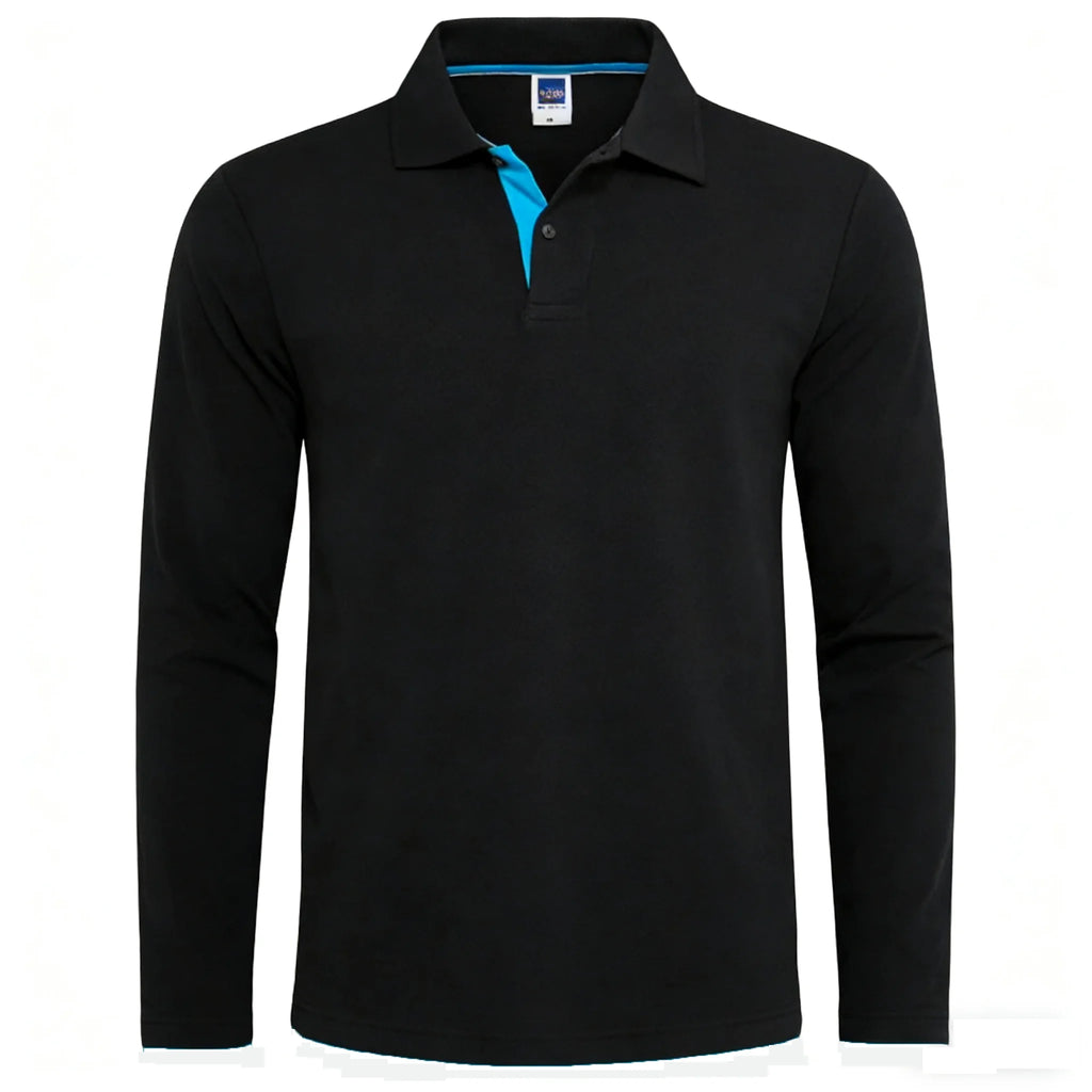 Polo de Manga Larga para Hombre – 95% Algodón, Casual y Transpirable