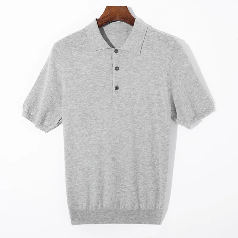 Velora™ Polo Knit Hombre | Suéter Ligero de Manga Corta con Cuello Polo