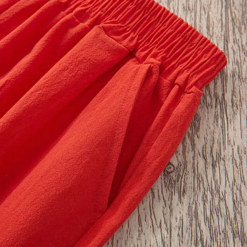 Pantalón Casual de Lino y Algodón para Mujer – Corte Holgado y Cintura Elástica