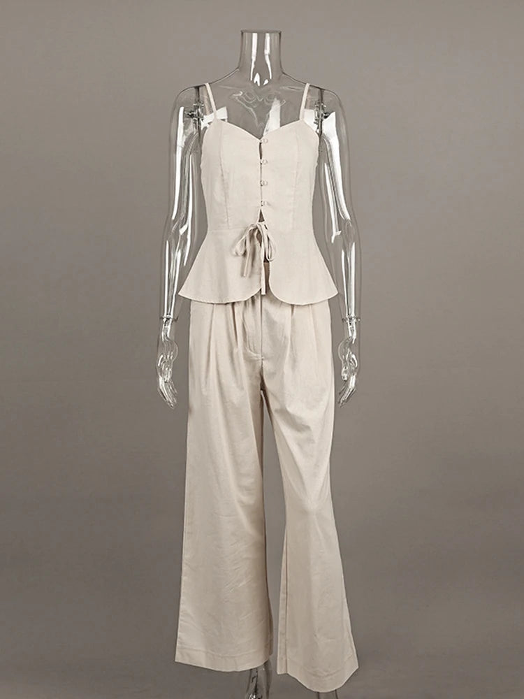 Conjunto Elegante de Mujer – Blazer y Pantalón de Pierna Ancha
