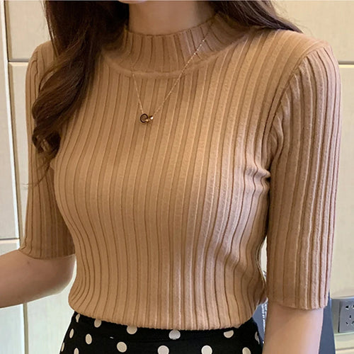 Blusa de Punto para Mujer – Manga Corta y Estilo Casual