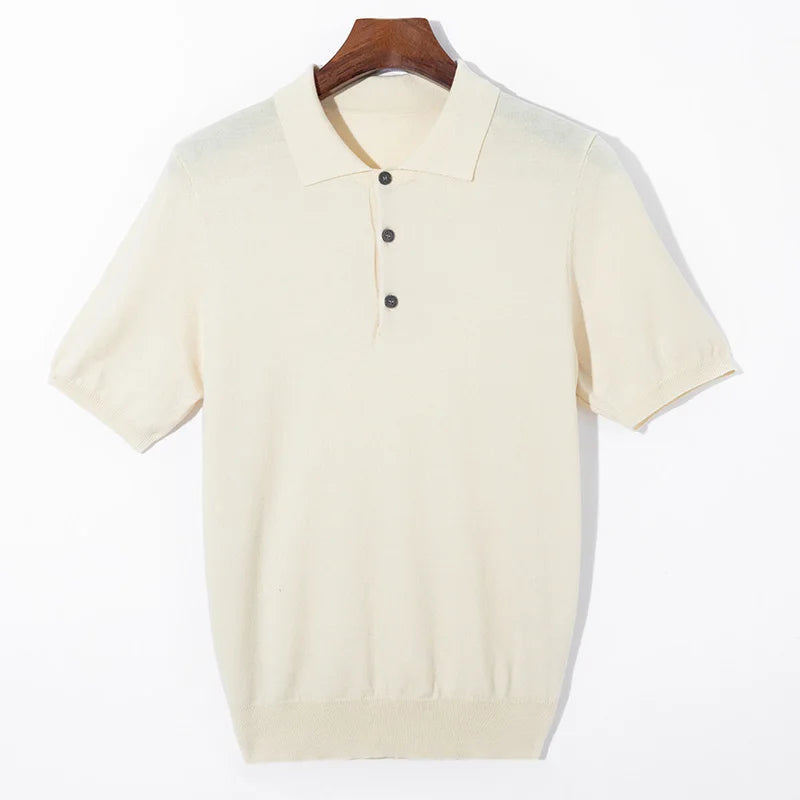 Velora™ Polo Knit Hombre | Suéter Ligero de Manga Corta con Cuello Polo