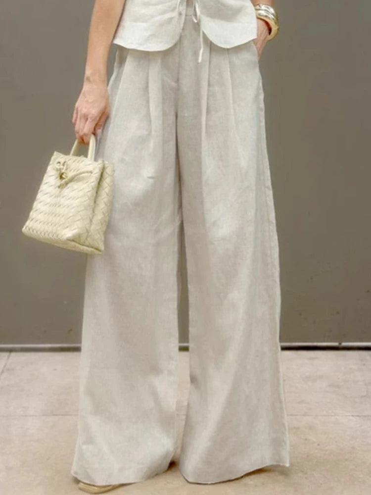 Conjunto Elegante de Mujer – Blazer y Pantalón de Pierna Ancha