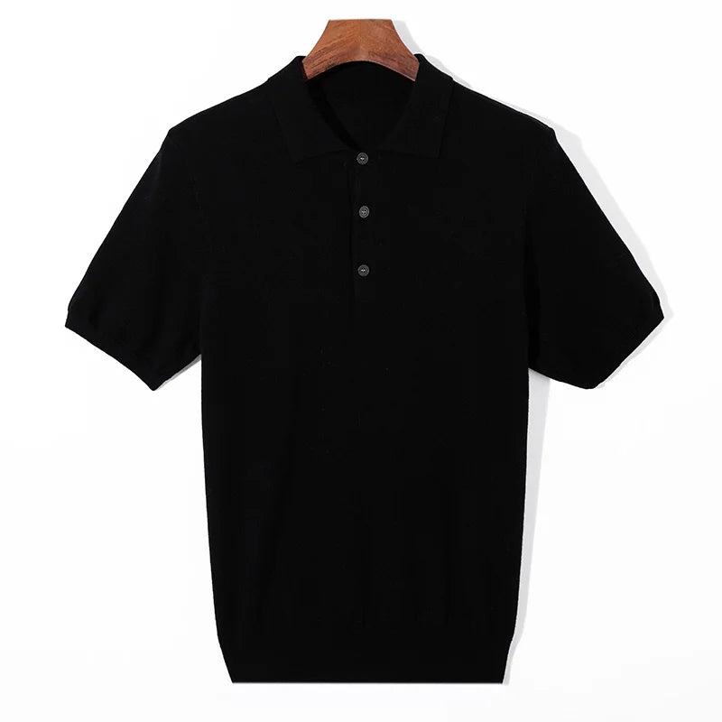 Velora™ Polo Knit Hombre | Suéter Ligero de Manga Corta con Cuello Polo