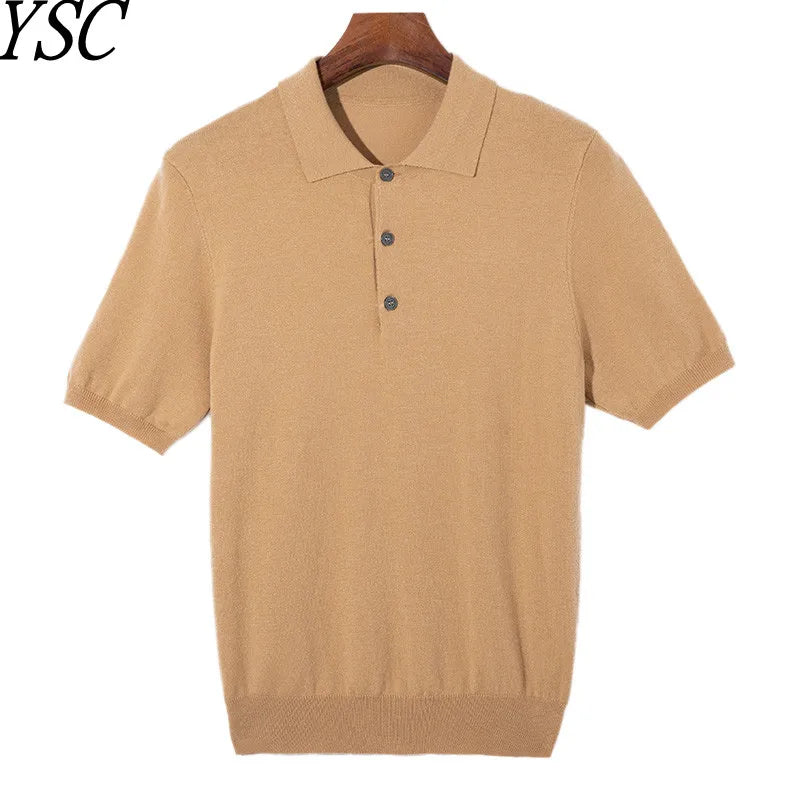Velora™ Polo Knit Hombre | Suéter Ligero de Manga Corta con Cuello Polo